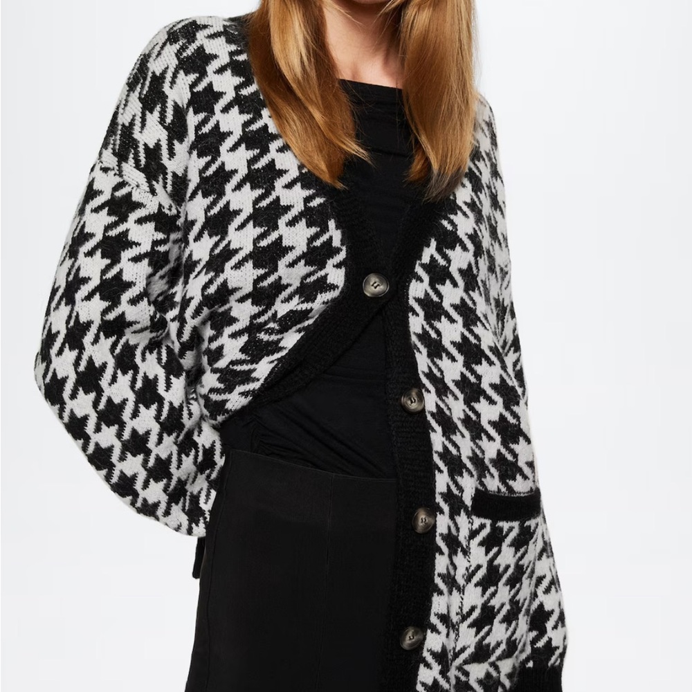 Mango Houdstooth Cardigan